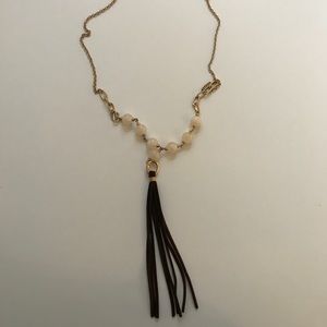 A brown and cream necklace